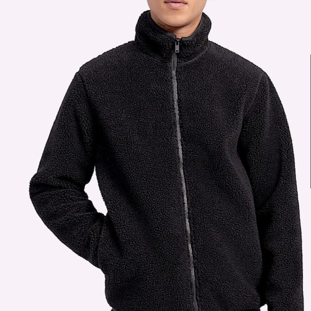Theory Glacial Fleece Jacket Full Zip Black Size Medium M - Picture 1 of 16